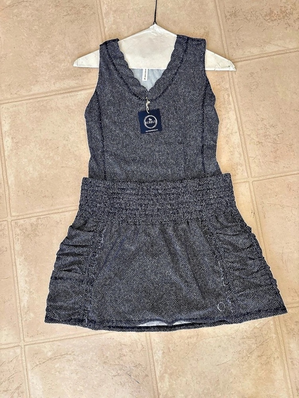Bubble Lifestyle Blue & White polka dot sleeveless shirt in XL girls